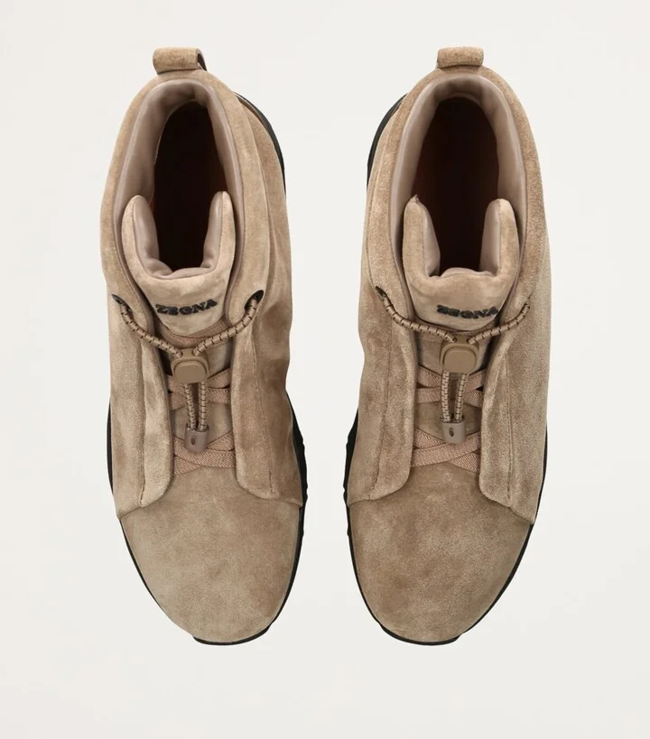 Zegna Suede Triple Stitch High-Top Sneakers - Image 6