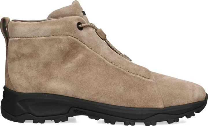 Zegna Suede Triple Stitch High-Top Sneakers
