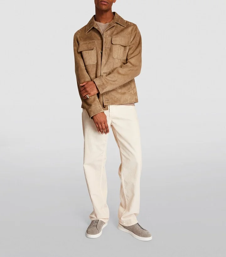 Zegna Suede Triple Stitch Sneakers - Image 5
