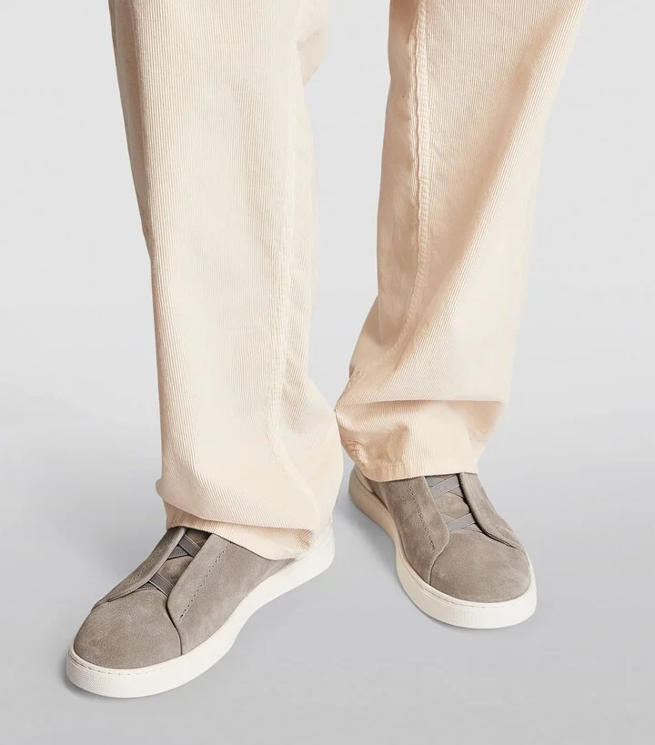 Zegna Suede Triple Stitch Sneakers - Image 6
