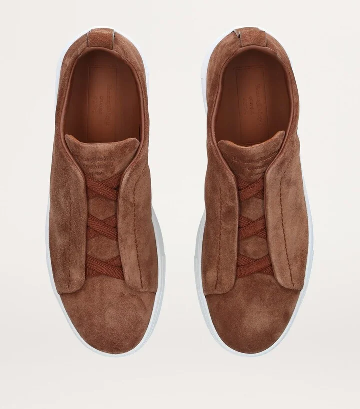 Zegna Suede Triple Stitch Sneakers - Image 4