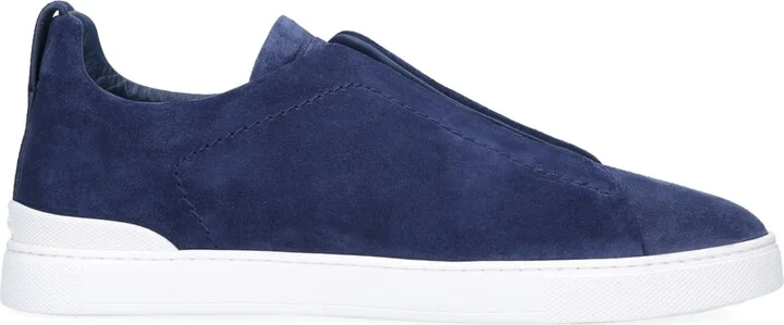 Zegna Suede Triple Stitch Sneakers - Image 3