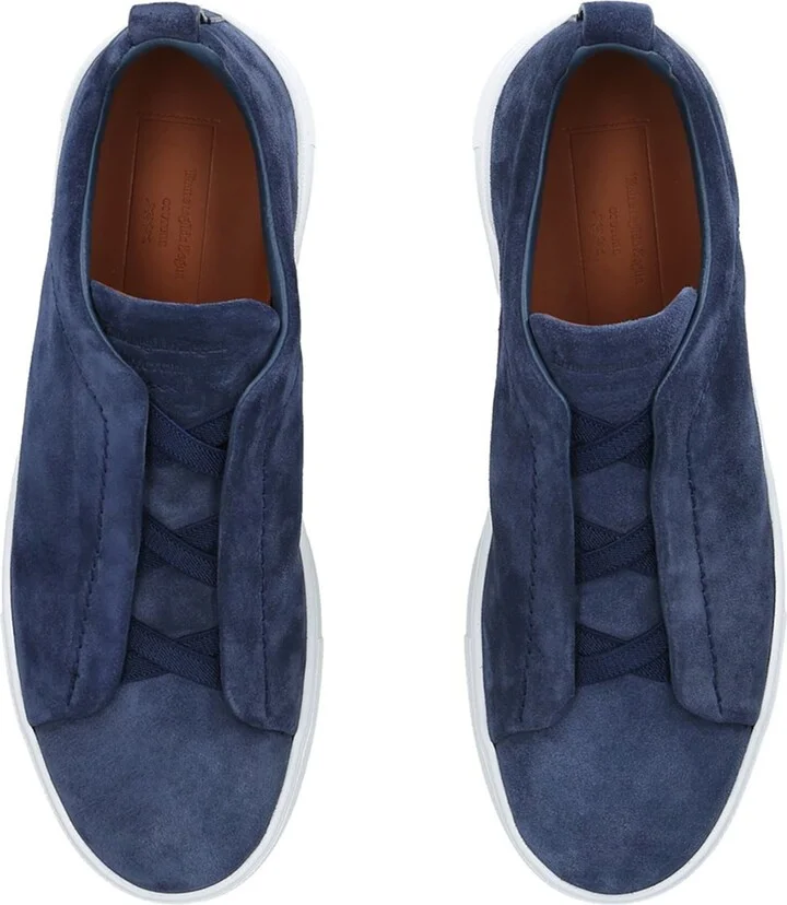 Zegna Suede Triple Stitch Sneakers - Image 4