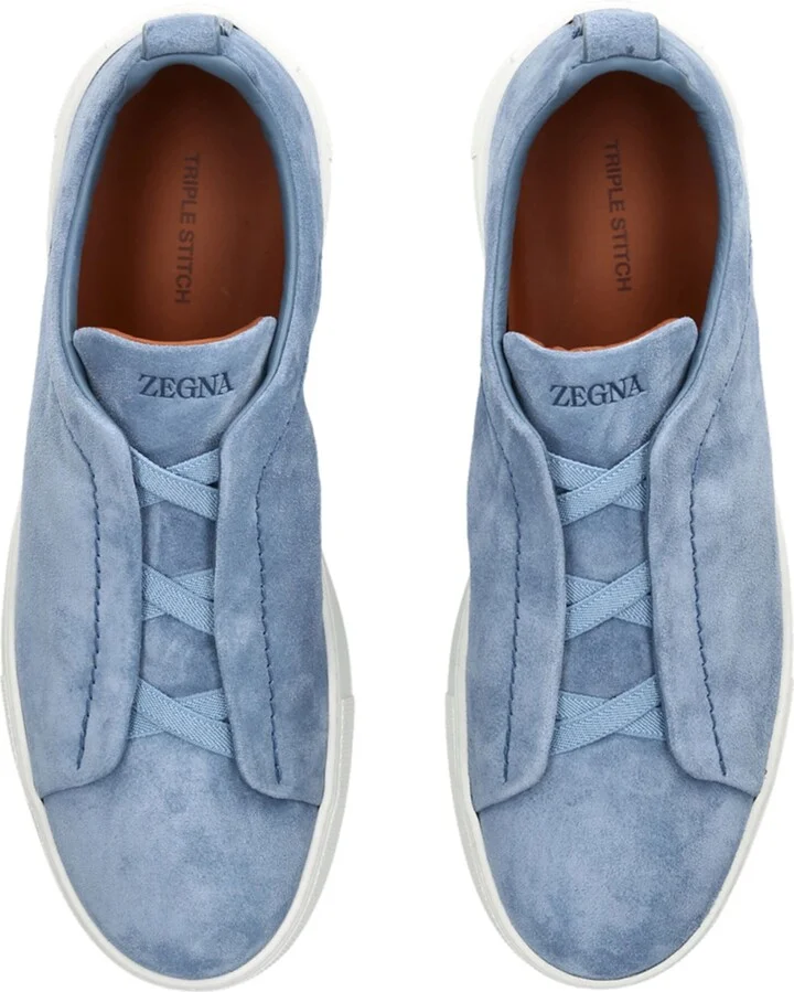 Zegna Suede Triple Stitch Sneakers - Image 4