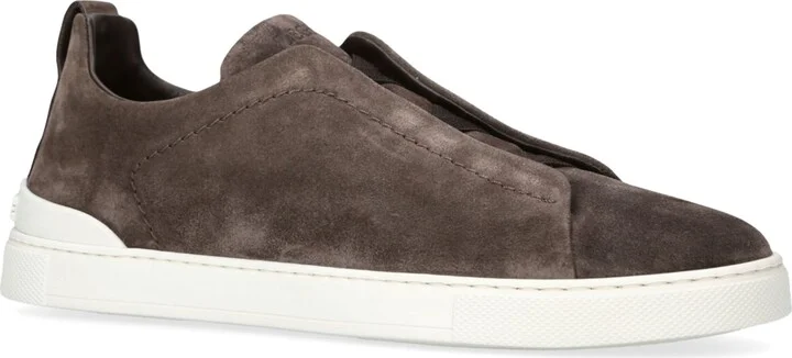 Zegna Suede Triple Stitch Sneakers - Image 3