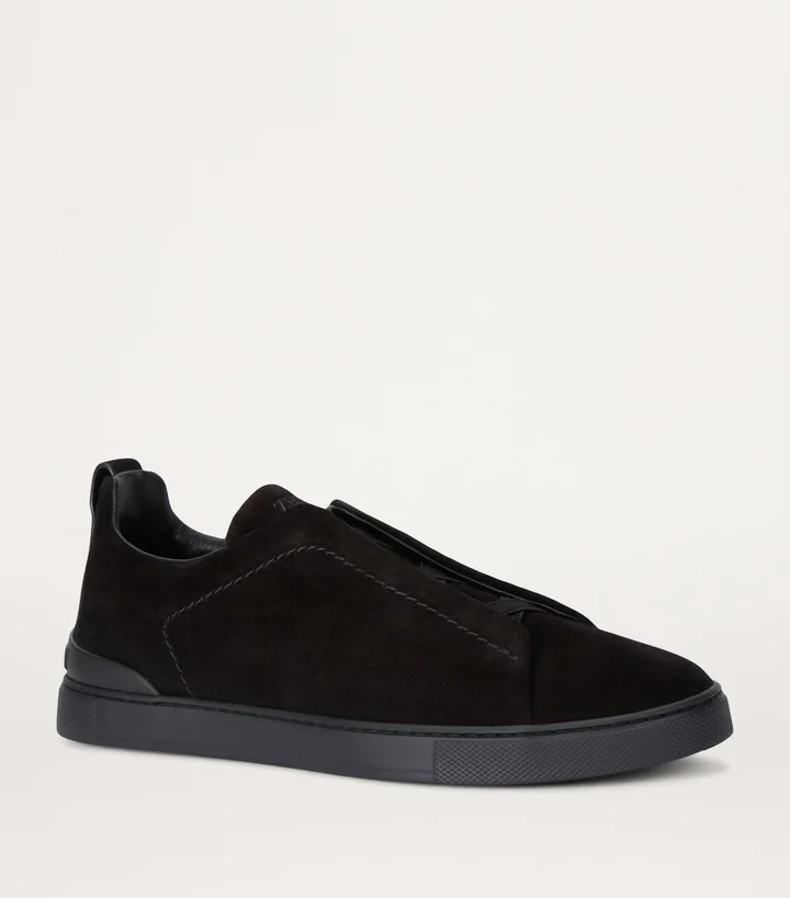 Zegna Suede Triple Stitch Sneakers - Image 3