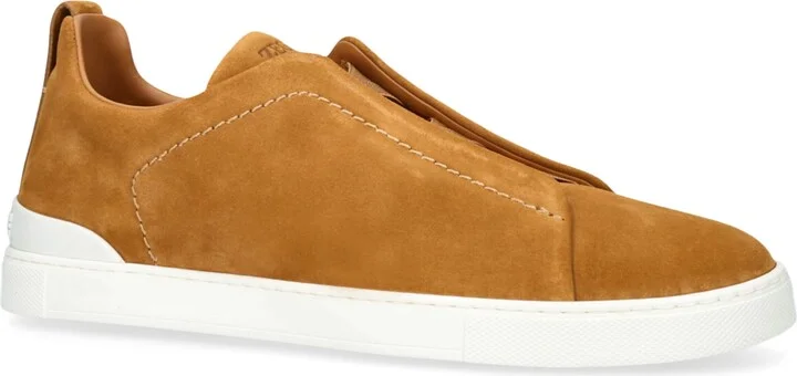 Zegna Suede Triple Stitch Sneakers - Image 3