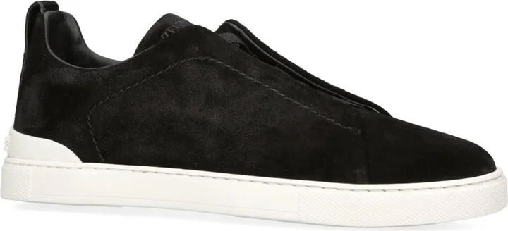 Zegna Suede Triple Stitch Sneakers - Image 3