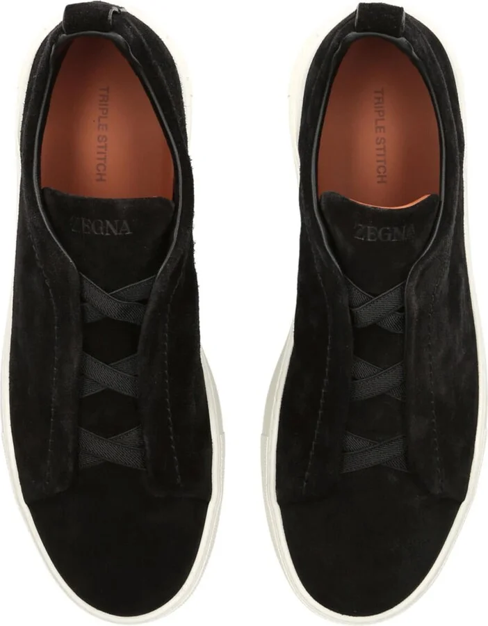 Zegna Suede Triple Stitch Sneakers - Image 4