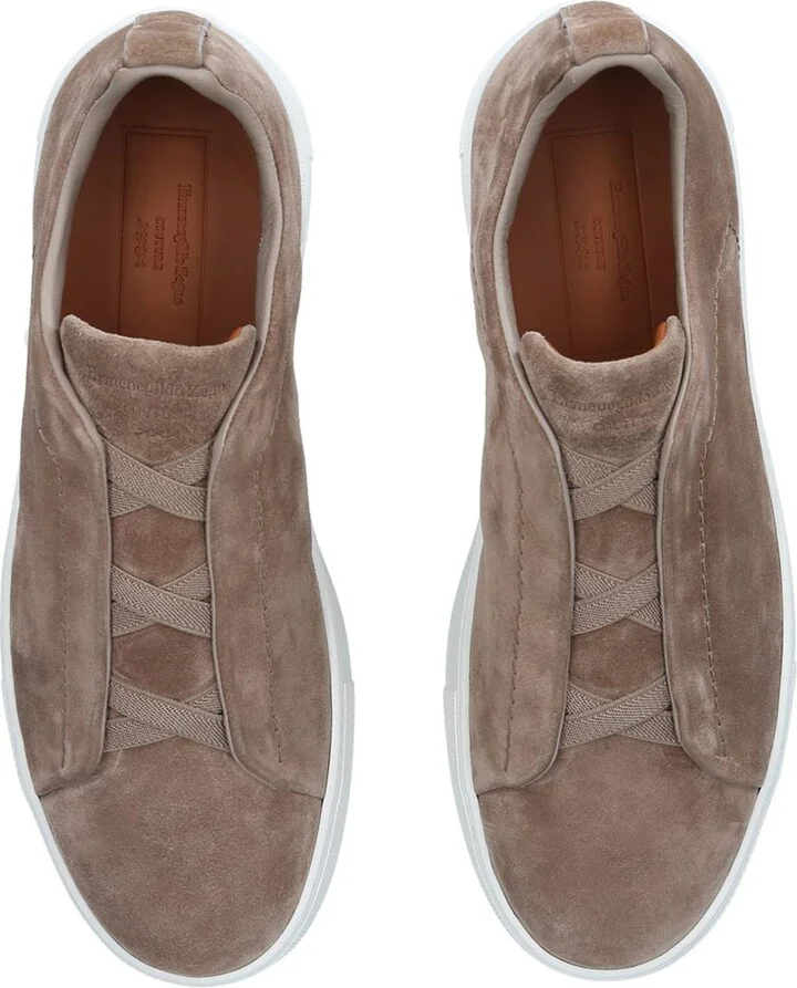 Zegna Suede Triple Stitch Sneakers - Image 4