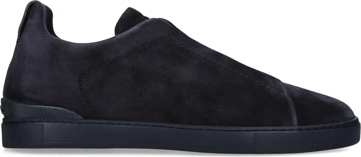 Zegna Suede Triple Stitch Sneakers - Image 3