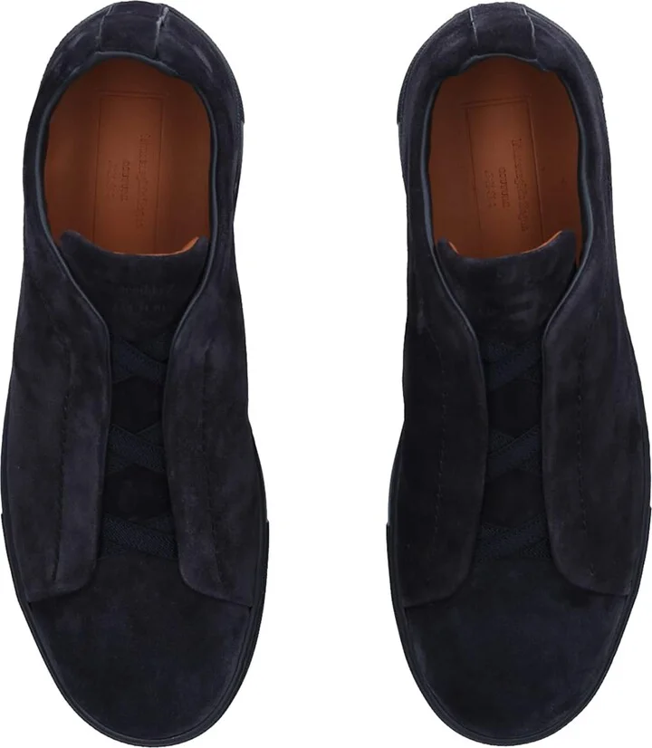 Zegna Suede Triple Stitch Sneakers - Image 4