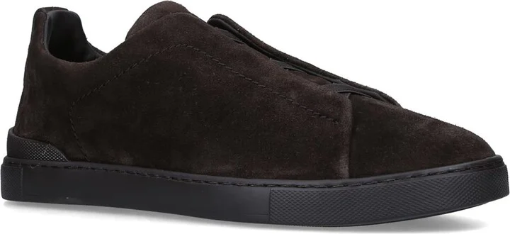 Zegna Suede Triple Stitch Sneakers - Image 3
