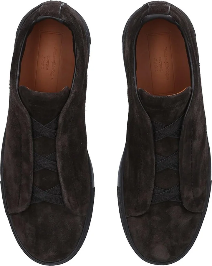 Zegna Suede Triple Stitch Sneakers - Image 4