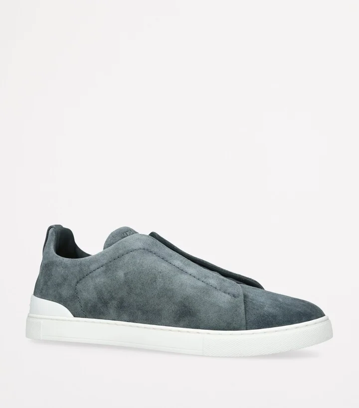 Zegna Suede Triple Stitch Sneakers - Image 3