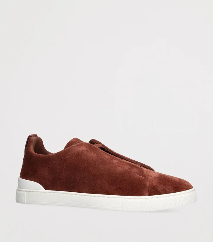 Zegna Suede Triple Stitch Sneakers - Image 3