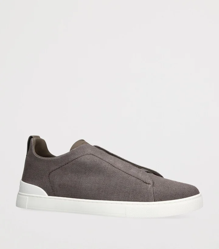 Zegna Suede Triple Stitch Sneakers - Image 3
