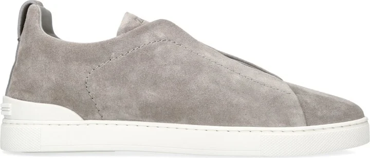 Zegna Suede Triple Stitch Sneakers