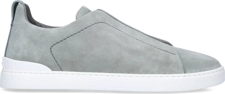 Zegna Suede Triple Stitch Sneakers