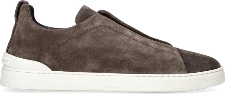 Zegna Suede Triple Stitch Sneakers