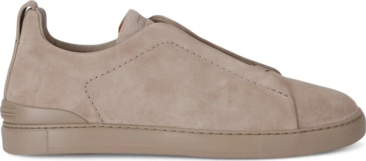 Zegna Suede Triple Stitch Sneakers