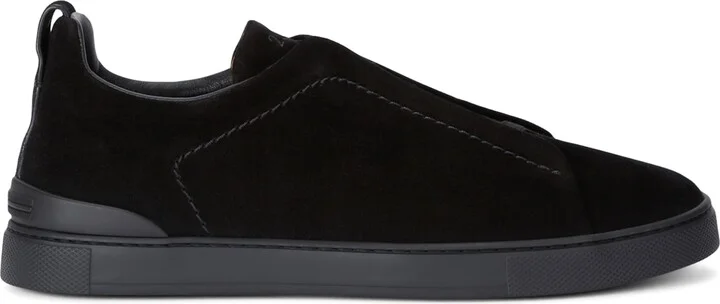 Zegna Suede Triple Stitch Sneakers