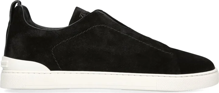 Zegna Suede Triple Stitch Sneakers