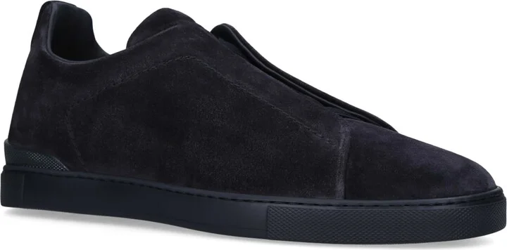Zegna Suede Triple Stitch Sneakers