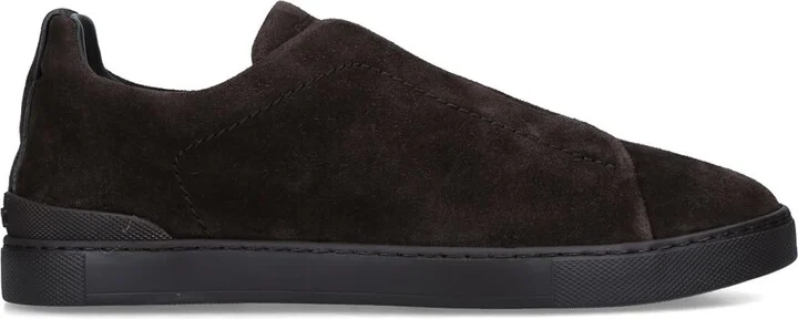 Zegna Suede Triple Stitch Sneakers