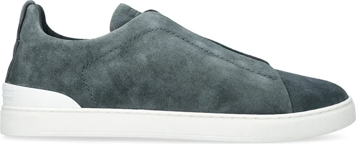 Zegna Suede Triple Stitch Sneakers