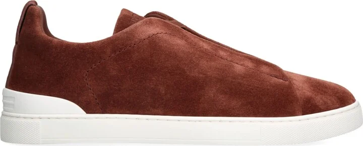 Zegna Suede Triple Stitch Sneakers