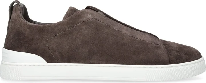 Zegna Suede Triple Stitch Sneakers