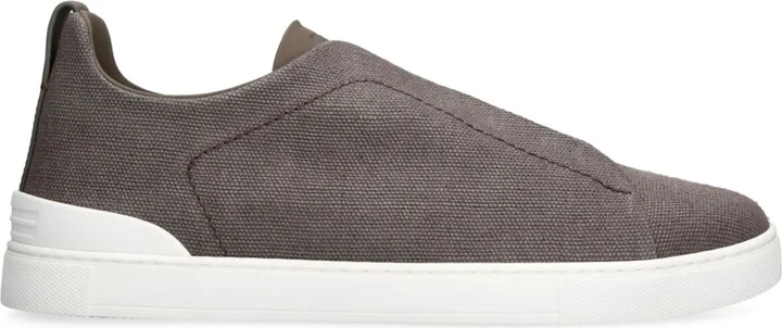 Zegna Suede Triple Stitch Sneakers