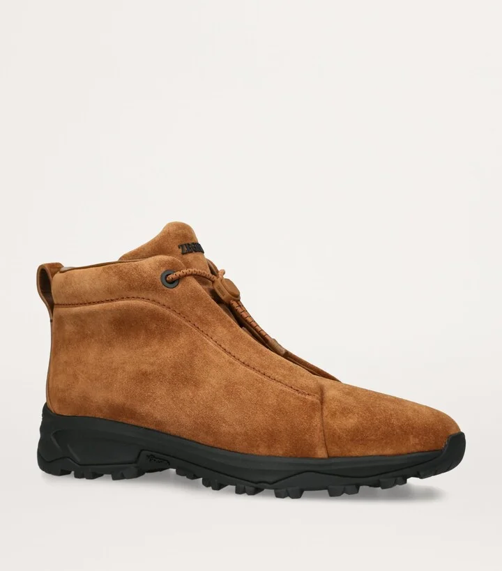 Zegna Suede Triple Stitch Vetta Sneakers - Image 3