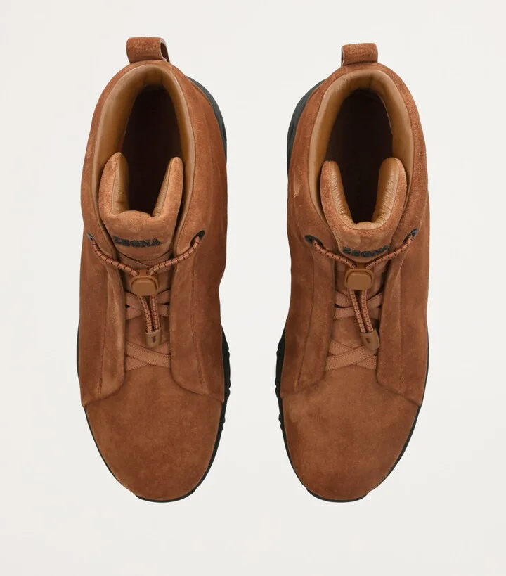 Zegna Suede Triple Stitch Vetta Sneakers - Image 4