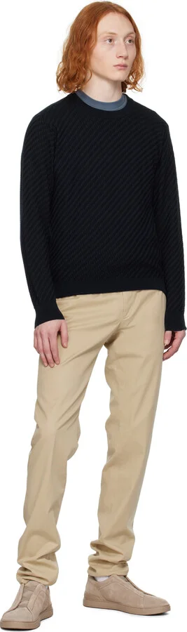 ZEGNA Taupe Triple Stitch Sneakers - Image 5