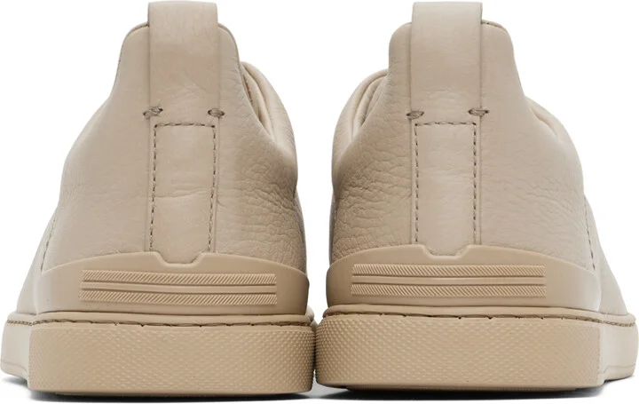 ZEGNA Taupe Triple Stitch Sneakers - Image 2
