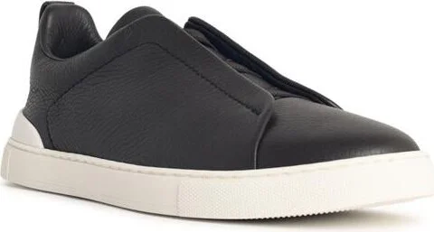 Zegna 'Triple Stitch' Brown Leather Sneakers - Image 2