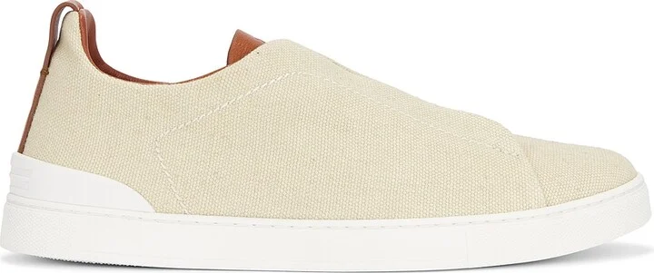 Zegna Triple Stitch Low Top Sneaker in White