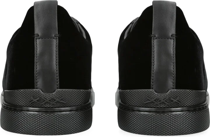 Zegna Velvet Triple Stitch Sneakers - Image 2