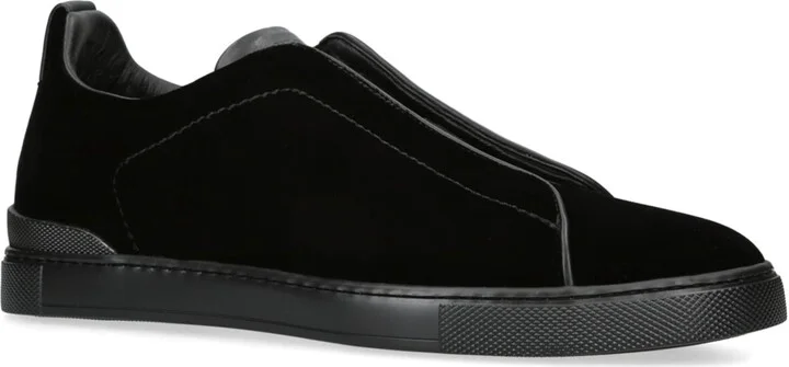 Zegna Velvet Triple Stitch Sneakers - Image 3
