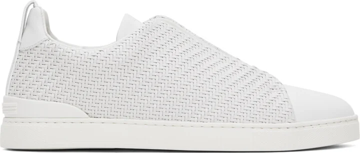 ZEGNA White Triple Stitch Sneakers