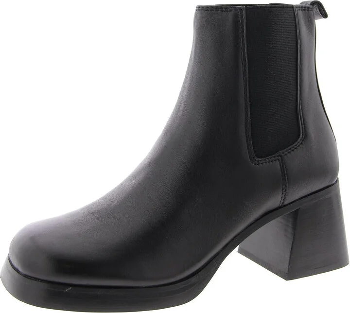 Zeke Womens Leather Block Heel Chelsea Boots