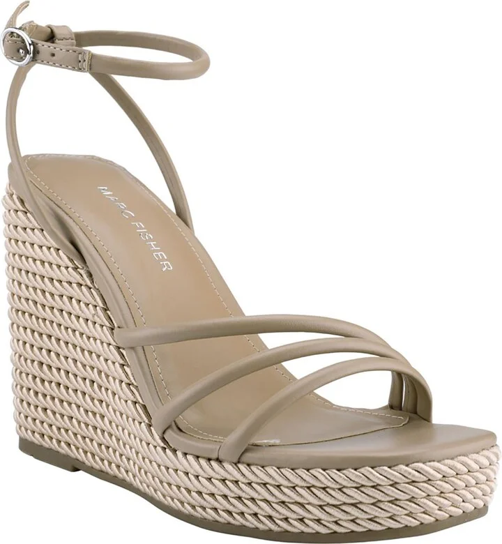 Zeki Womens Strappy Ankle Strap Wedge Heels
