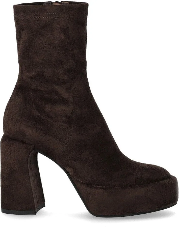 Zelda Brown Heeled Ankle Boot