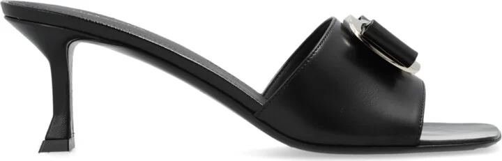 ‘Zelie’ Heeled Mules, , - Black