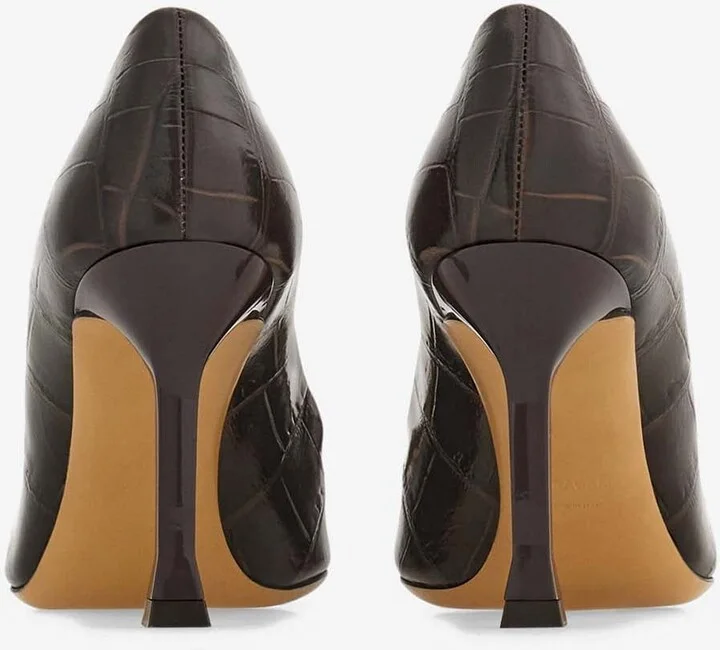 Zelma 85 Croc-Embossed Leather Pumps - Image 2