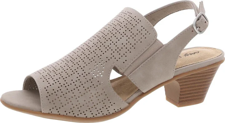 Zelma Womens Buckle Faux Leather Slingback Sandals