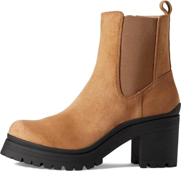 Zendaya Women's Size 8.5 Cognac Black Block Heel Ankle Boots KHD704