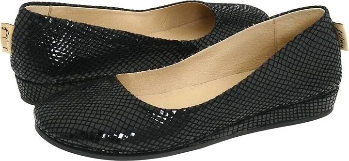 Zeppa Flats Women's US 6.5 Black Snake Print Slip-On Shoes ZPO98 (Black,6.5)
